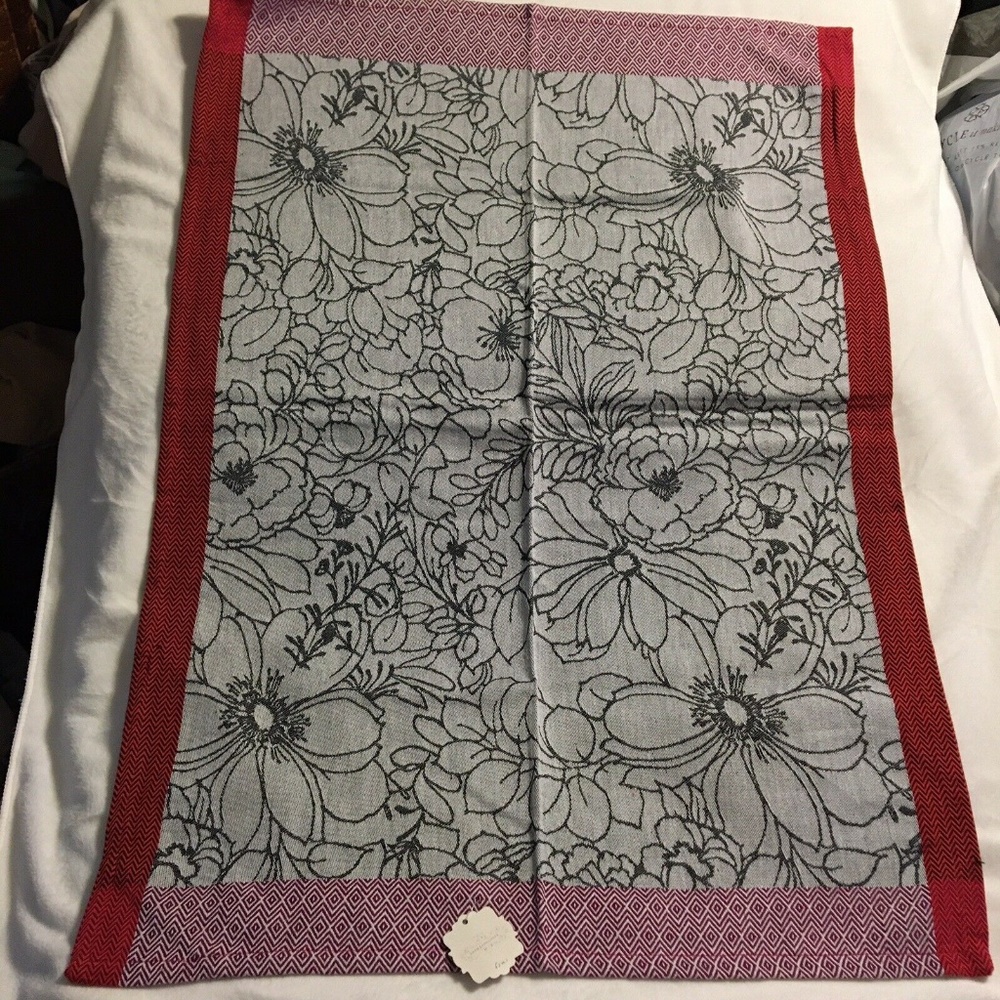 Anthropologie Dish Towel Floral 21" by 28" NWT